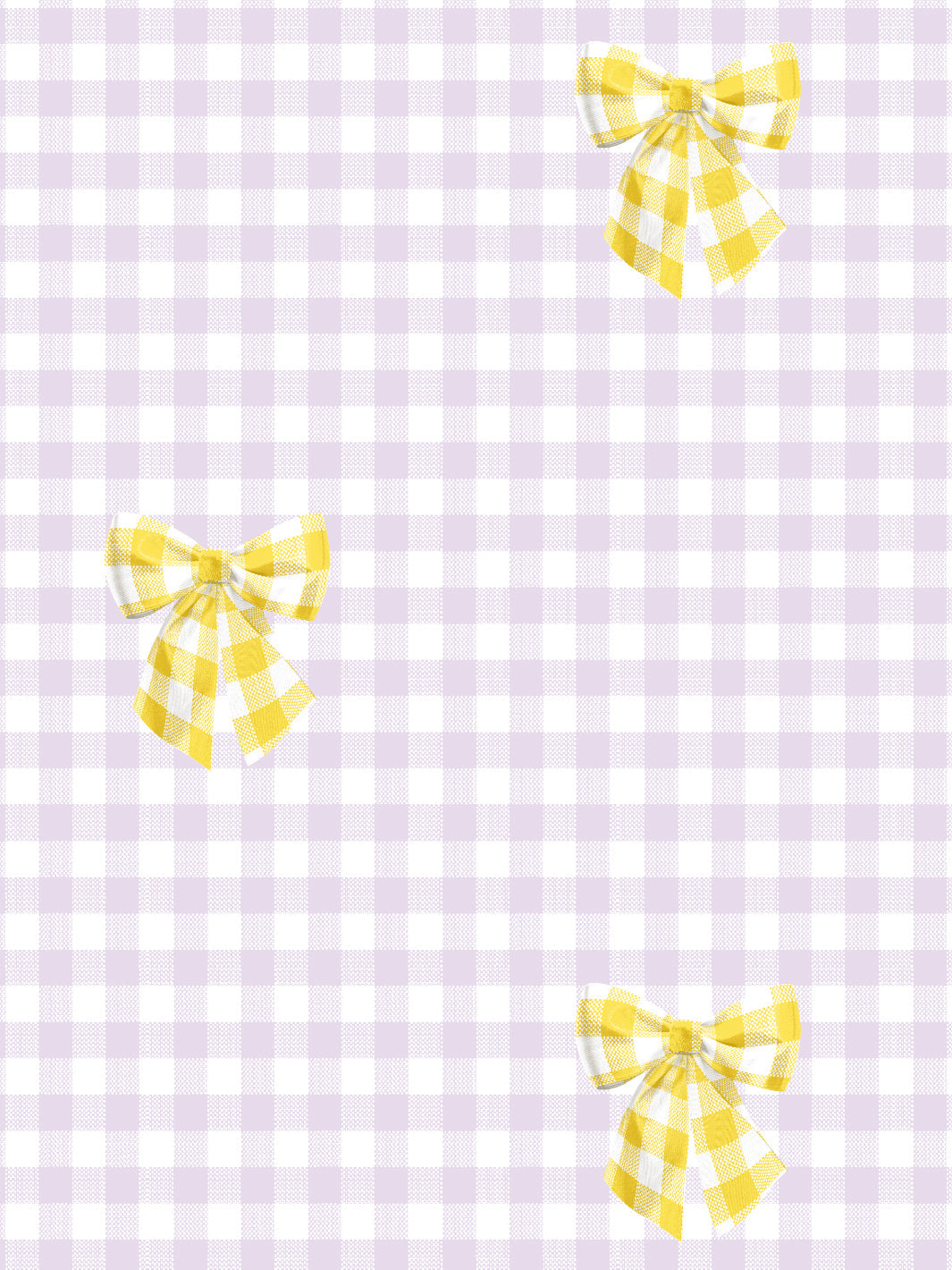 'Barbie™ Gingham Bow' Wallpaper by Barbie™ - Daffodil on Lilac