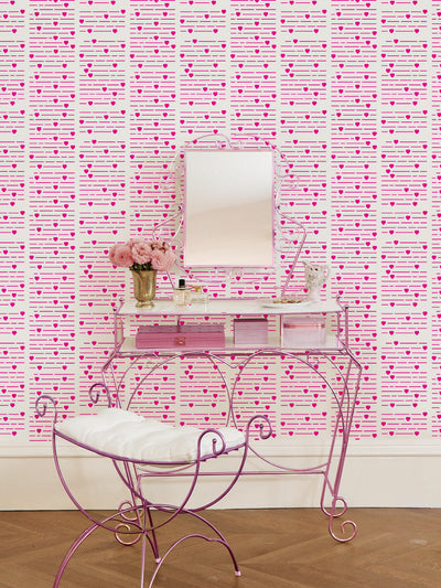 'Barbie™ Hearts Print' Wallpaper by Barbie™ - 219 Pink