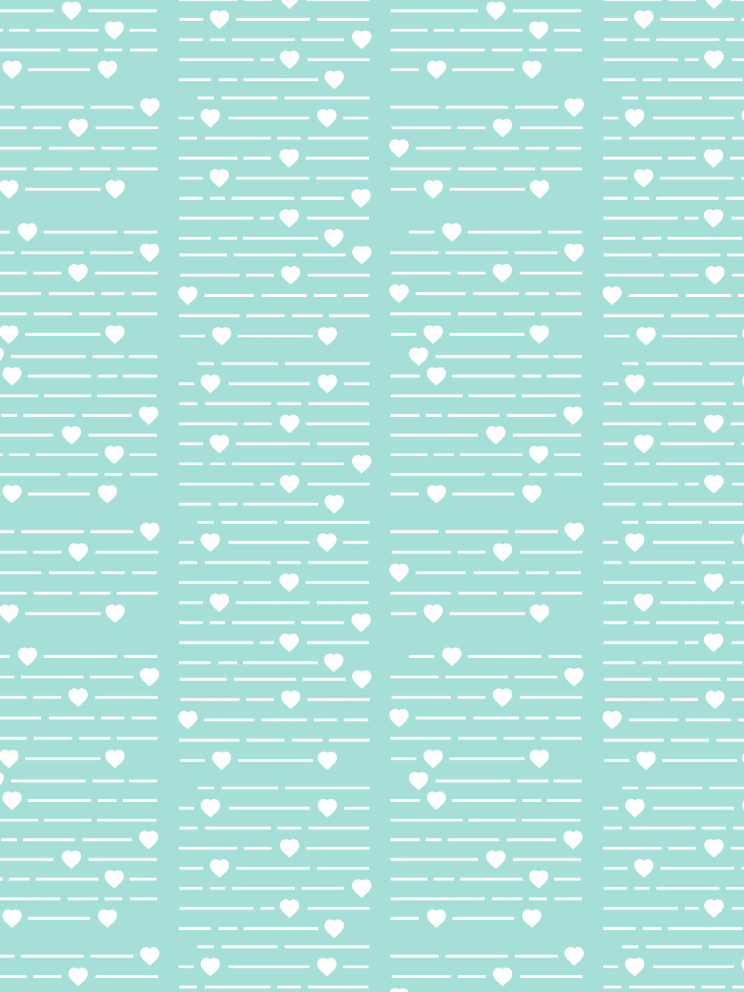 'Barbie™ Hearts Print' Wallpaper by Barbie™ - Aqua