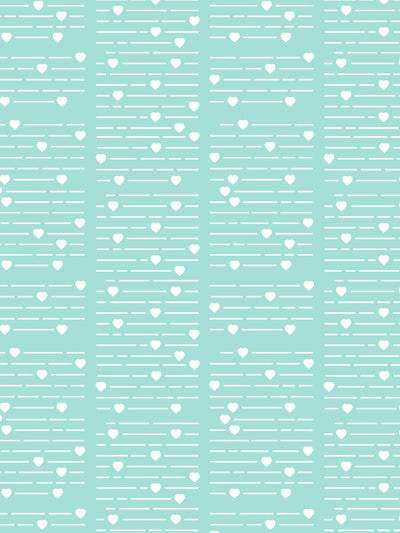 'Barbie™ Hearts Print' Wallpaper by Barbie™ - Aqua