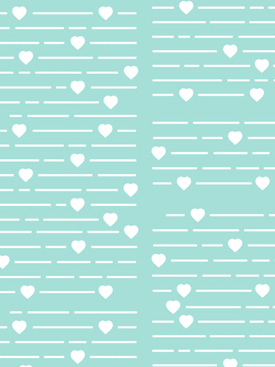 'Barbie™ Hearts Print' Wallpaper by Barbie™ - Aqua