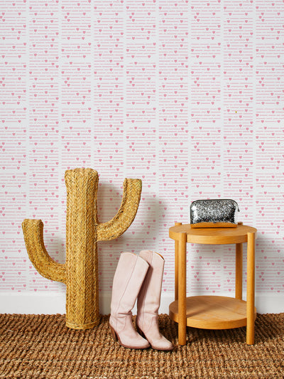 'Barbie™ Hearts Print' Wallpaper by Barbie™ - Bubblegum