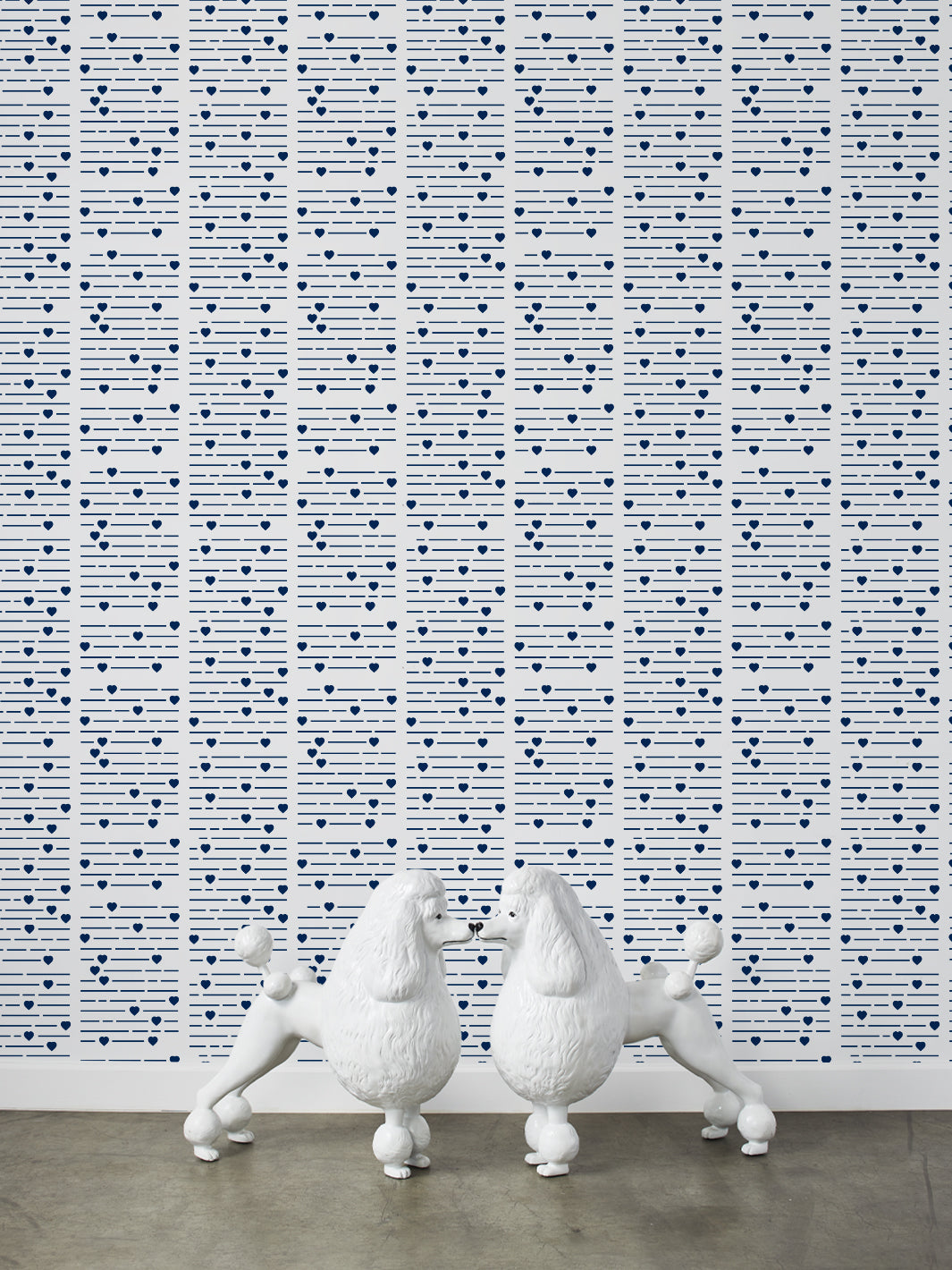 'Barbie™ Hearts Print' Wallpaper by Barbie™ - Navy