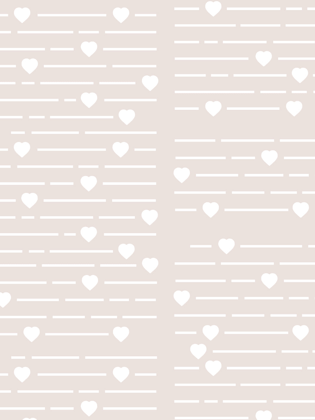'Barbie™ Hearts Print' Wallpaper by Barbie™ - Parchment