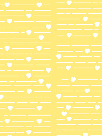 'Barbie™ Hearts Print' Wallpaper by Barbie™ - Yellow