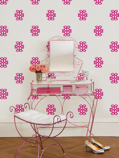 'Barbie™ Lace Medallion' Wallpaper by Barbie™ - 219 Pink
