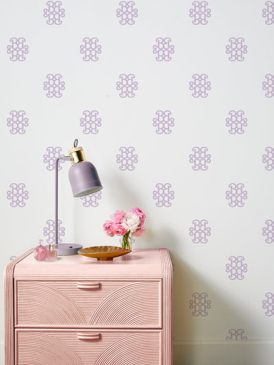 barbie lace medallion wallpaper by barbie lavender