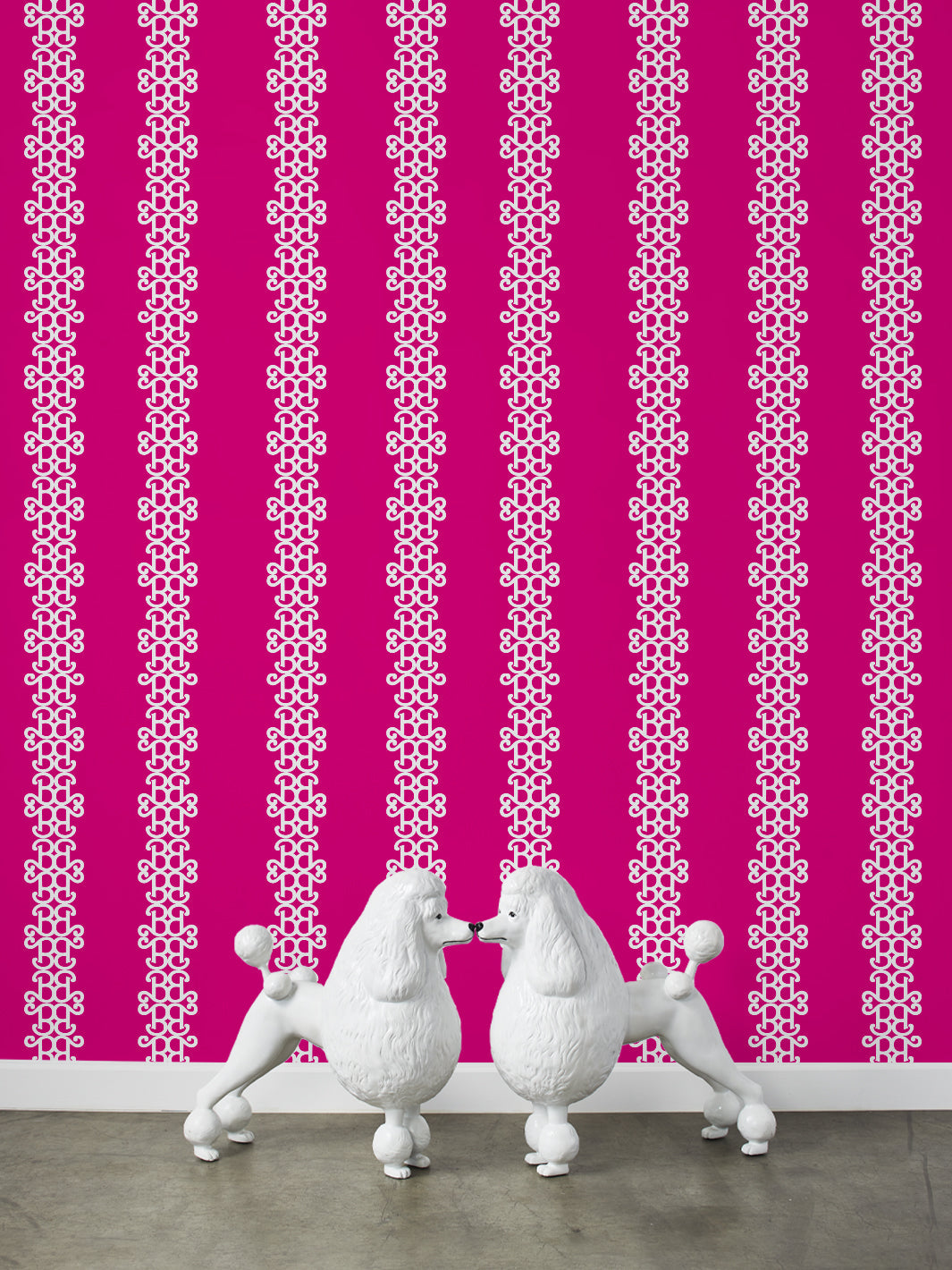 'Barbie™ Lace Stripe' Wallpaper by Barbie™ - 219 Pink