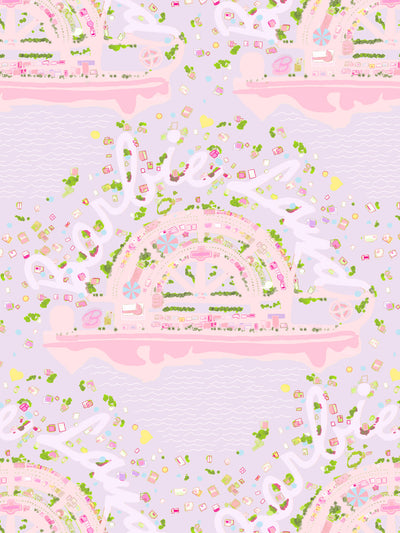 'Barbie™ Land Aerial Map' Wallpaper by Barbie™ - Lavender