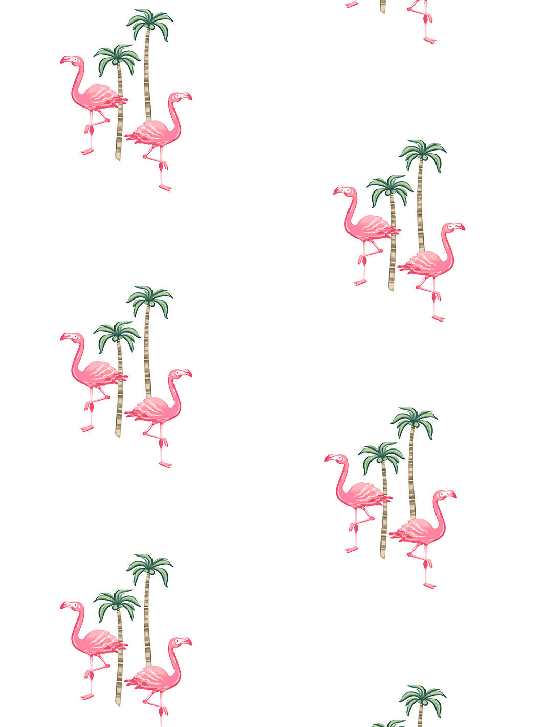 'Barbie™ Land Flamingo Palm' Wallpaper by Barbie™ - Coral