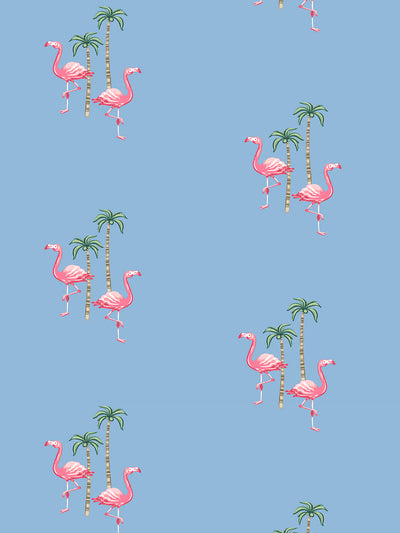 'Barbie™ Land Flamingo Palm' Wallpaper by Barbie™ - Cornflower