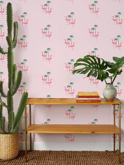 'Barbie™ Land Flamingo Palm' Wallpaper by Barbie™ - Piggy Bank