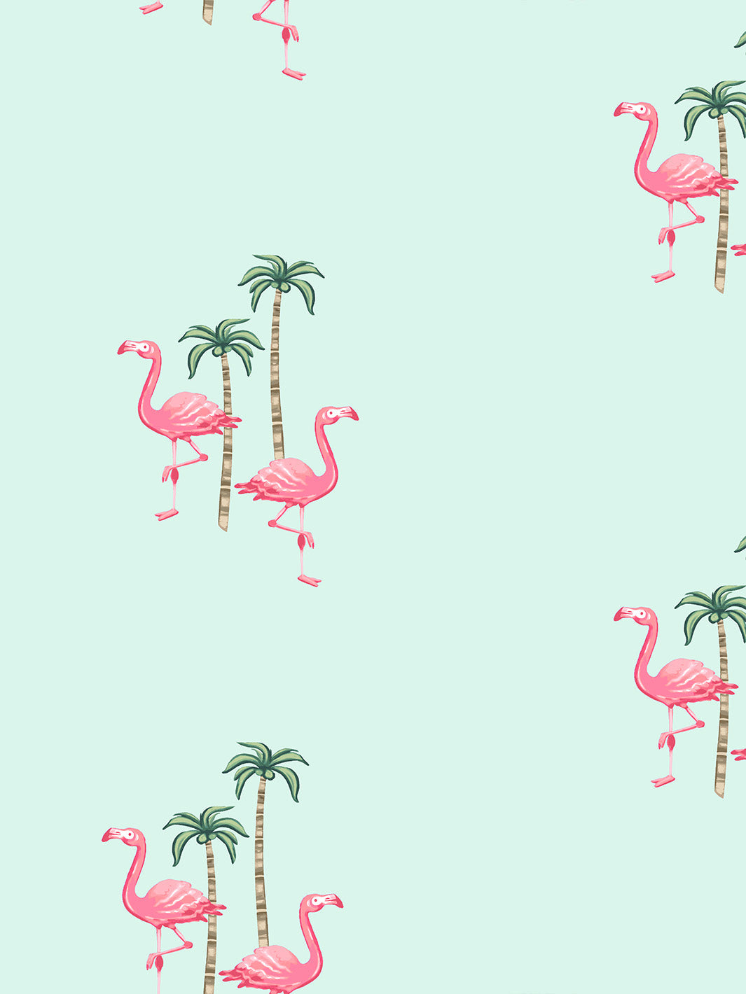 barbie land flamingo palm wallpaper by barbie robins egg