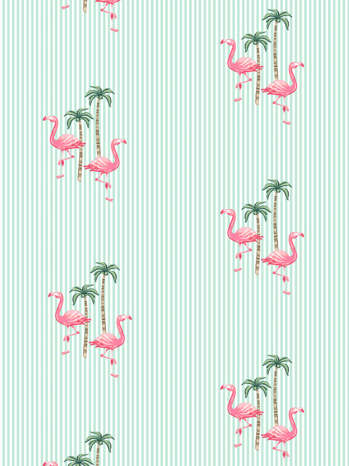 barbie-land-flamingo-pinstripe-wallpaper-by-barbie-mint