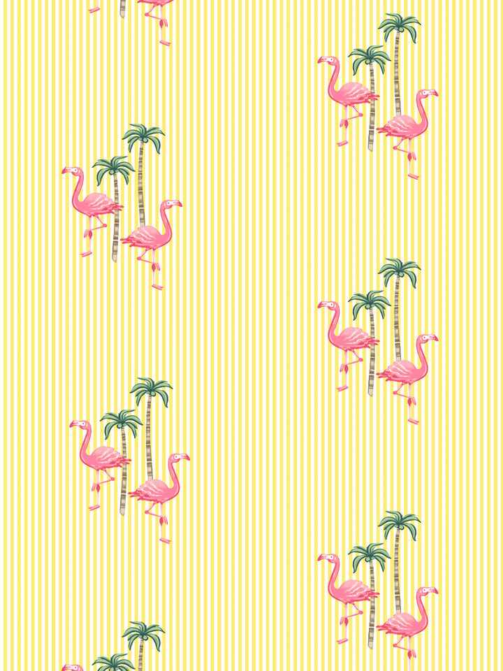 barbie-land-flamingo-pinstripe-wallpaper-by-barbie-yellow