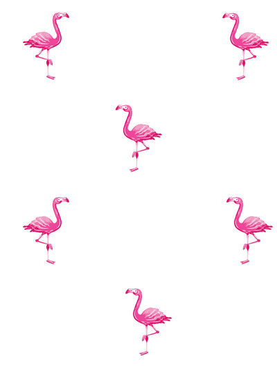 'Barbie™ Land Flamingos' Wallpaper by Barbie™ - 219 Pink on White