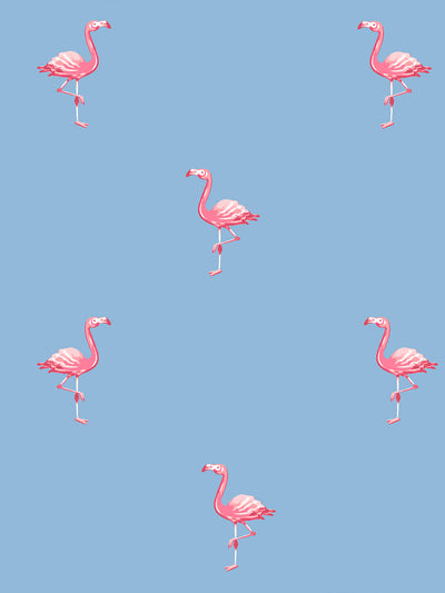 'Barbie™ Land Flamingos' Wallpaper by Barbie™ - Cornflower