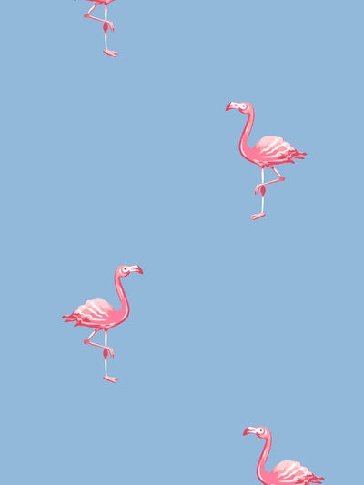 'Barbie™ Land Flamingos' Wallpaper by Barbie™ - Cornflower