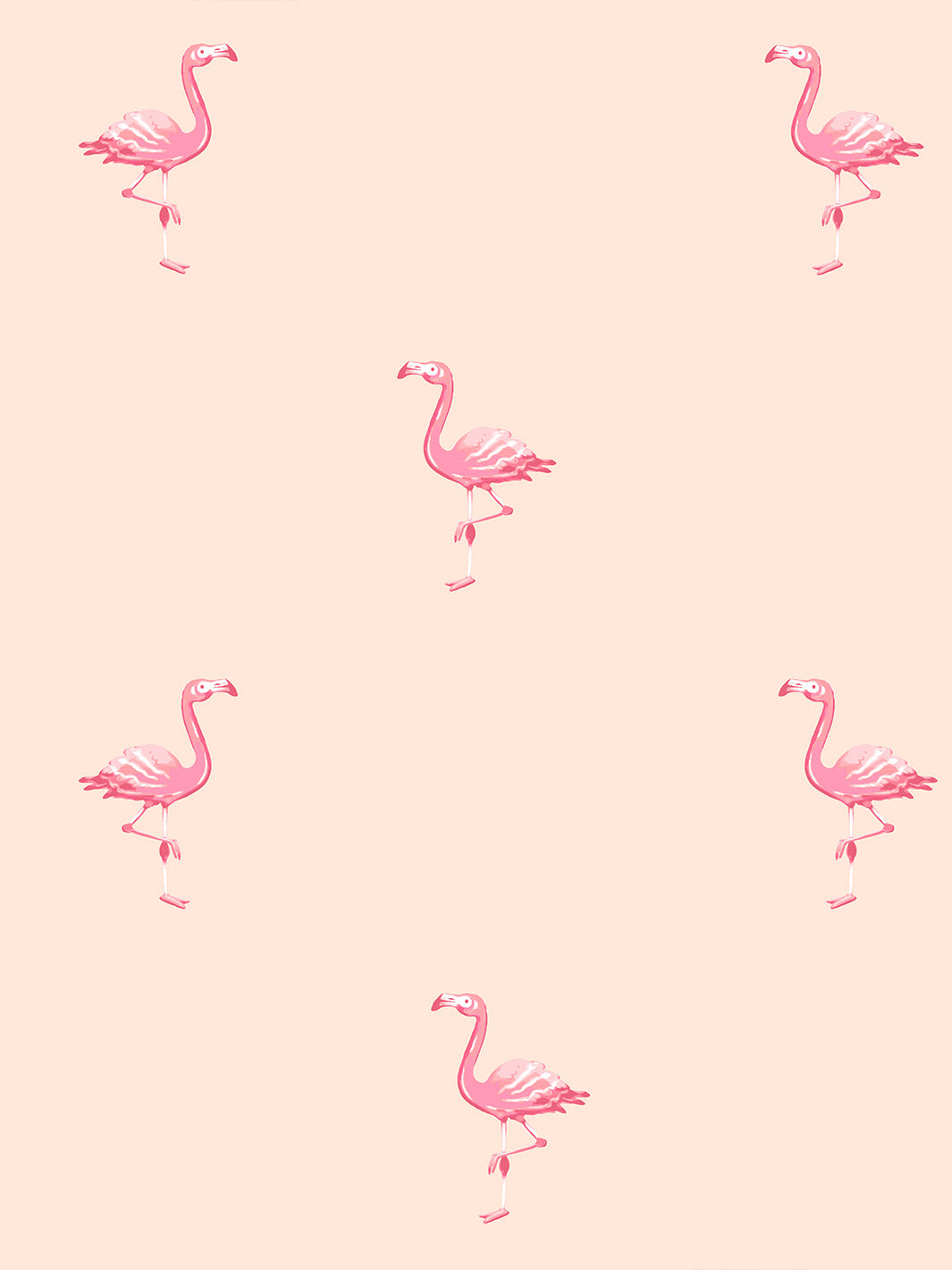 'Barbie™ Land Flamingos' Wallpaper by Barbie™ - Peach