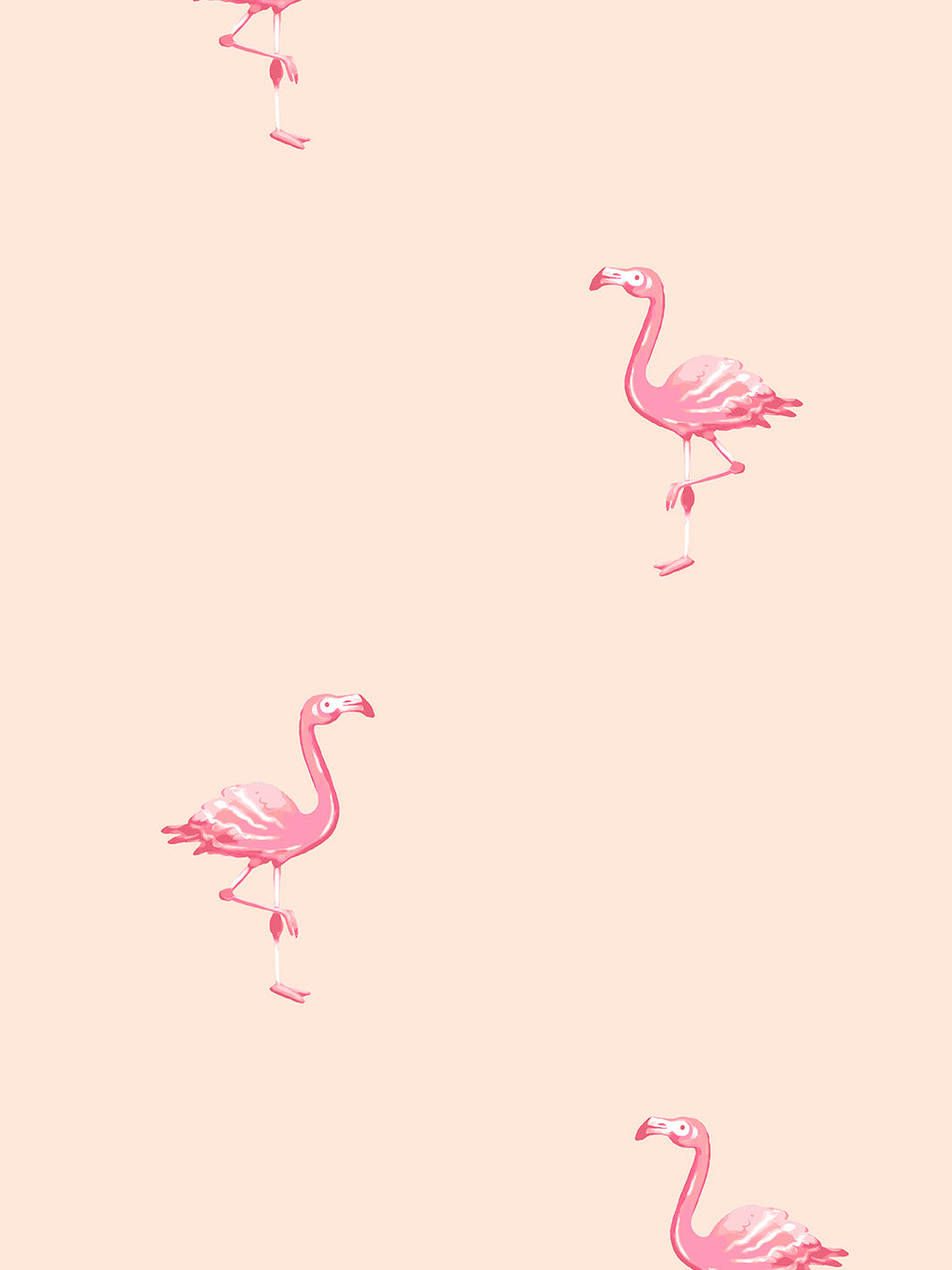 'Barbie™ Land Flamingos' Wallpaper by Barbie™ - Peach