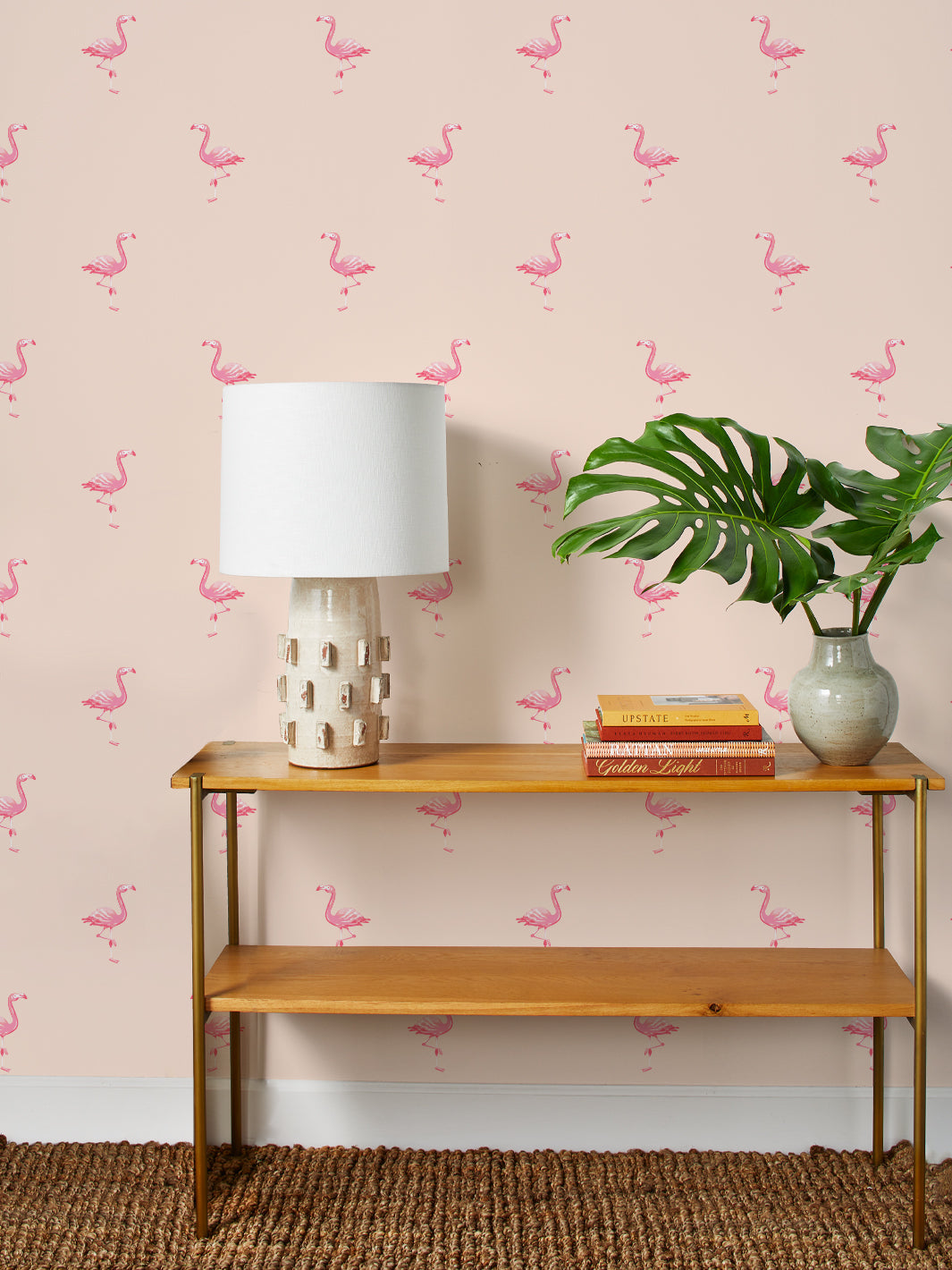 'Barbie™ Land Flamingos' Wallpaper by Barbie™ - Peach