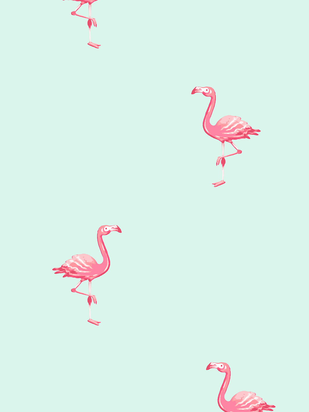 'Barbie™ Land Flamingos' Wallpaper by Barbie™ - Robin's Egg