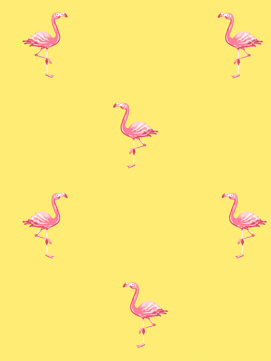 'Barbie™ Land Flamingos' Wallpaper by Barbie™ - Yellow