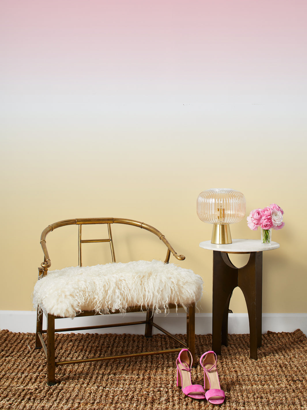barbie-land-ombre-wallpaper-by-barbie-pink-yellow