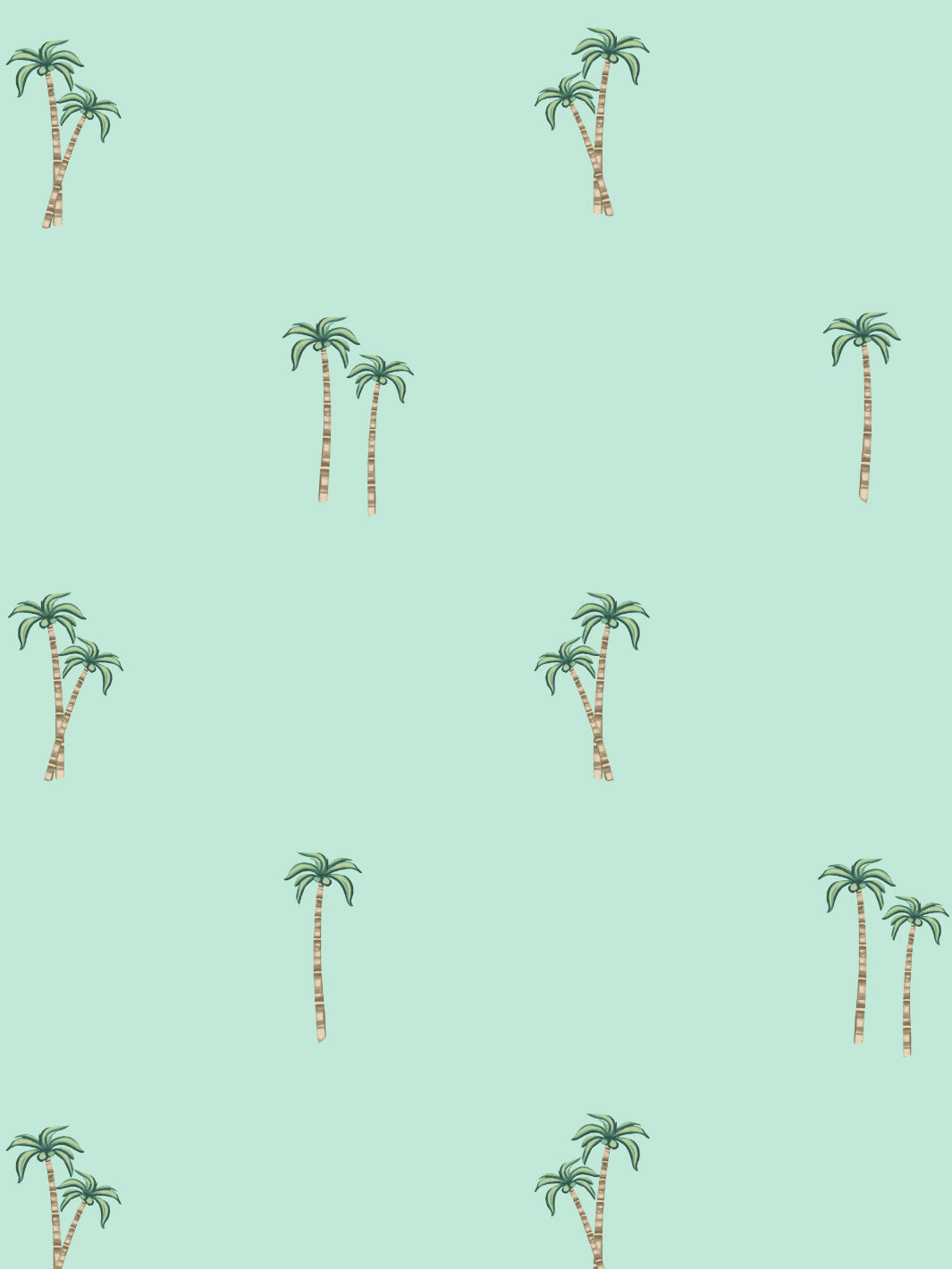 'Barbie™ Land Palm' Wallpaper by Barbie™ - Mint