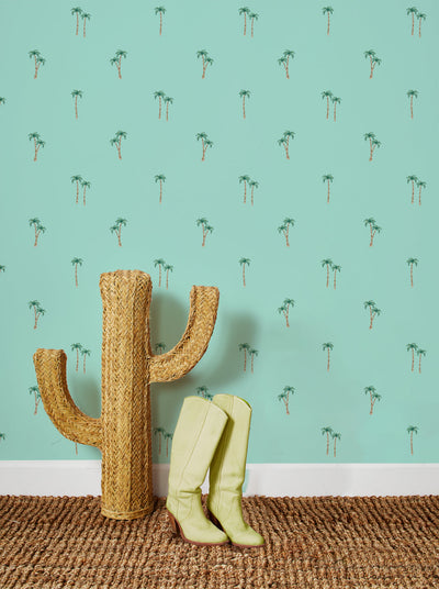 'Barbie™ Land Palm' Wallpaper by Barbie™ - Mint