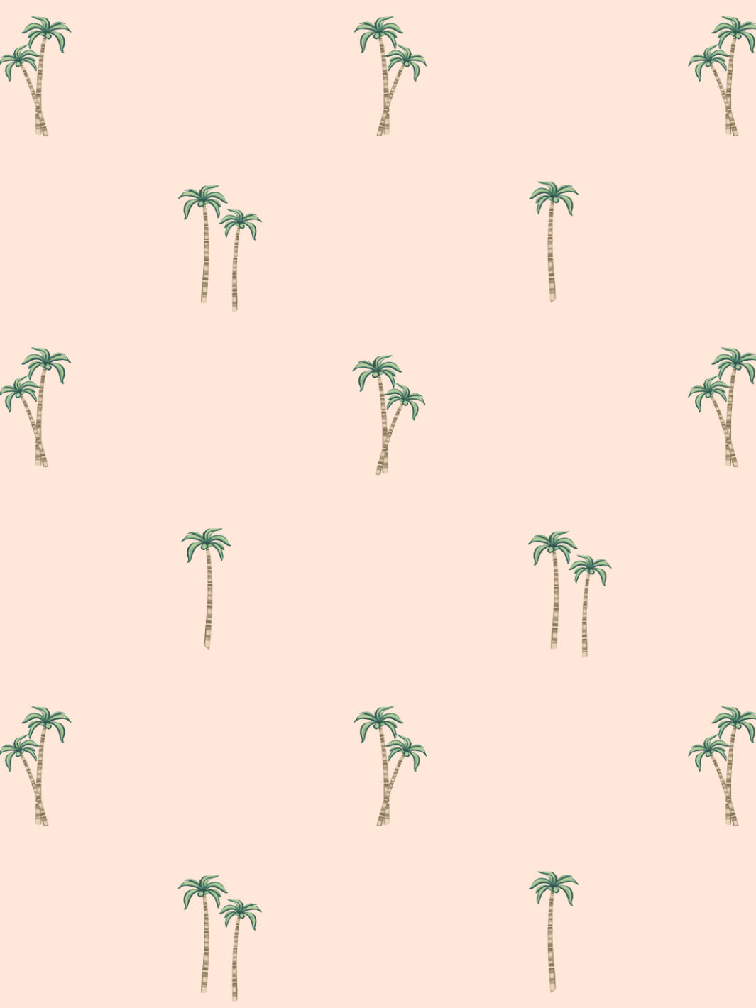 'Barbie™ Land Palm' Wallpaper by Barbie™ - Peach