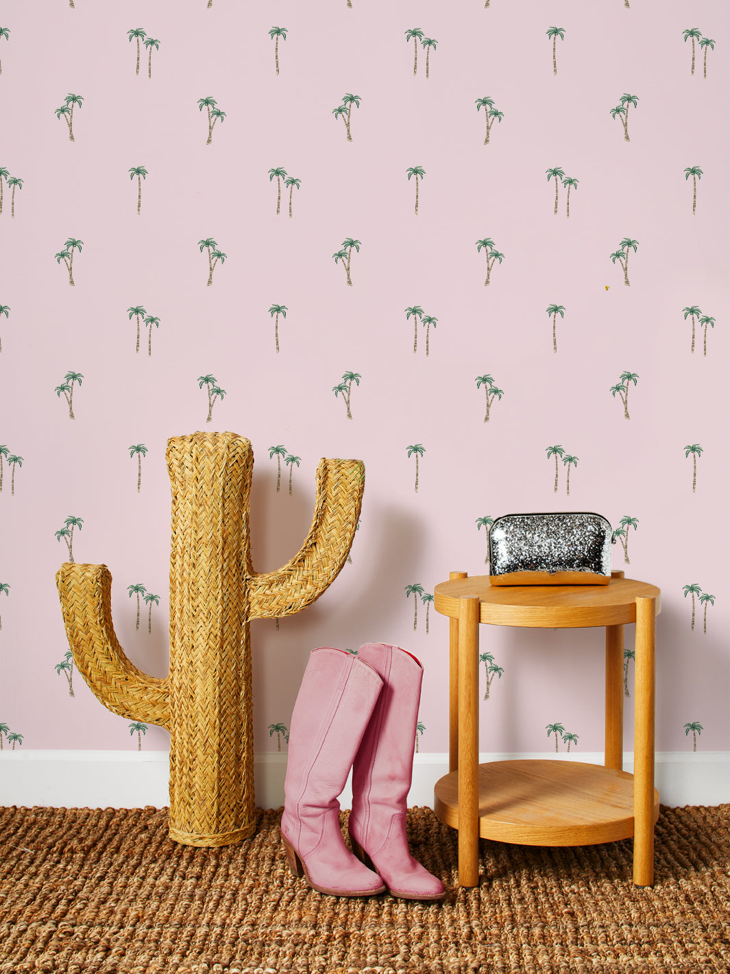 'Barbie™ Land Palm' Wallpaper by Barbie™ - Pink