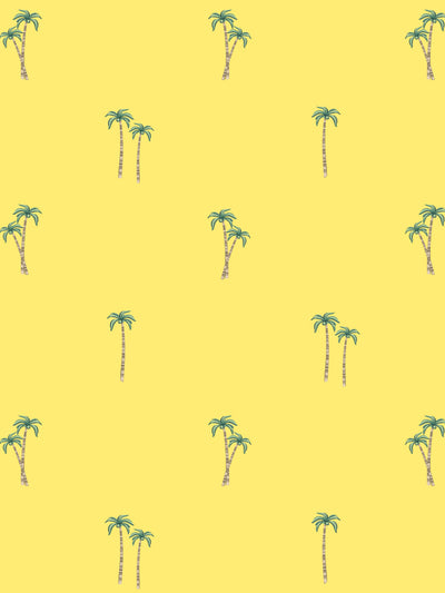 'Barbie™ Land Palm' Wallpaper by Barbie™ - Yellow