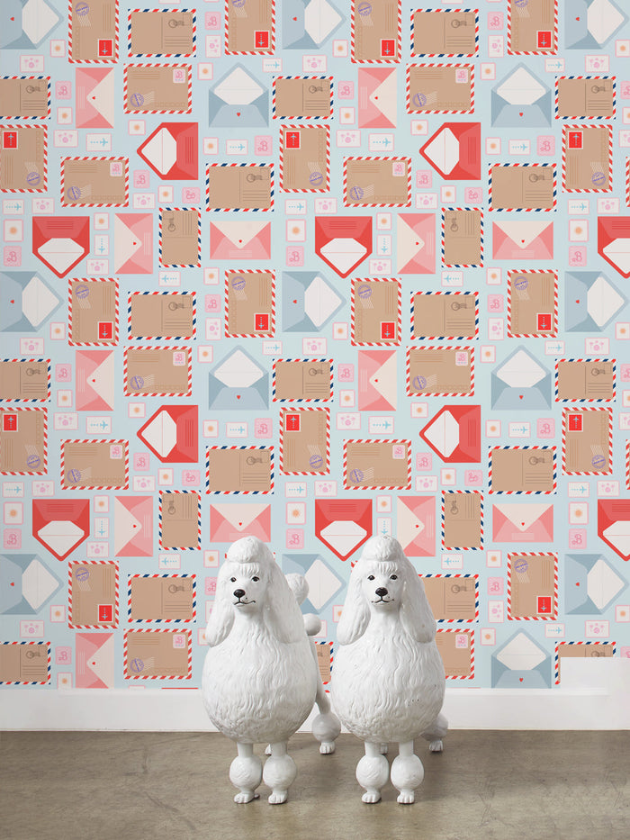 'Barbie™ Land Post Office' Wallpaper by Barbie™ - Pale Blue