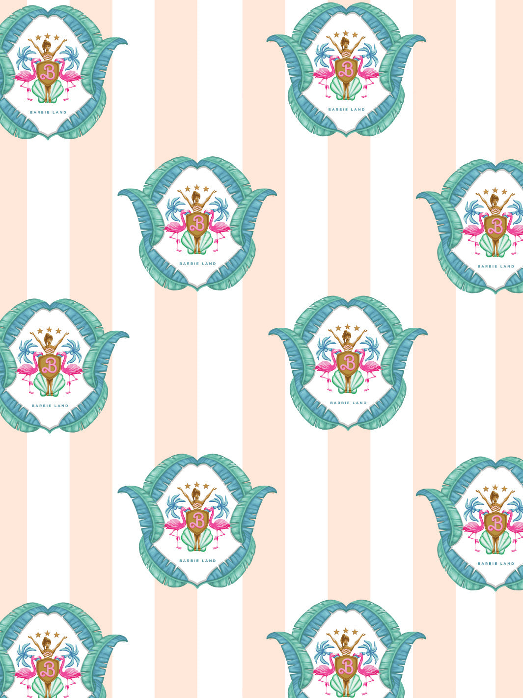 'Barbie™ Land Seal' Wallpaper by Barbie™ - Peach