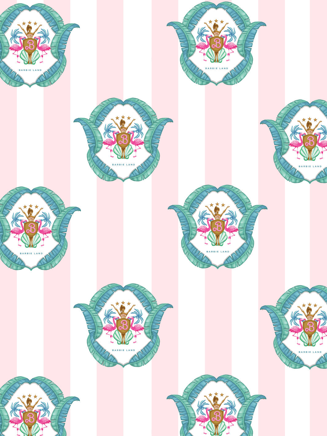 'Barbie™ Land Seal' Wallpaper by Barbie™ - Pink