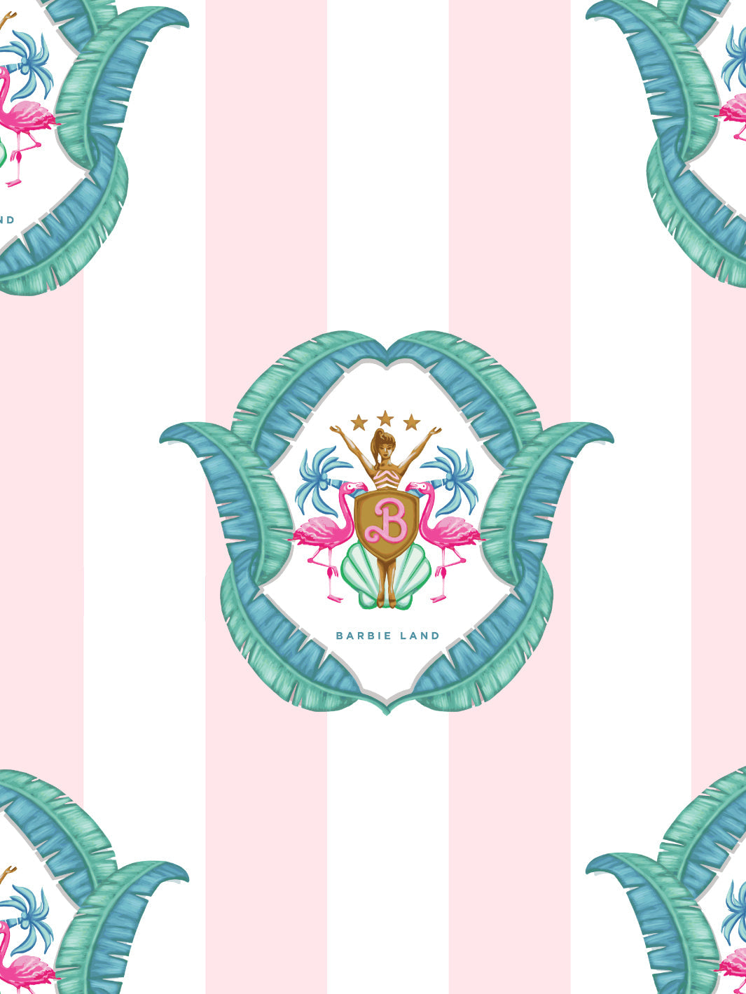 'Barbie™ Land Seal' Wallpaper by Barbie™ - Pink