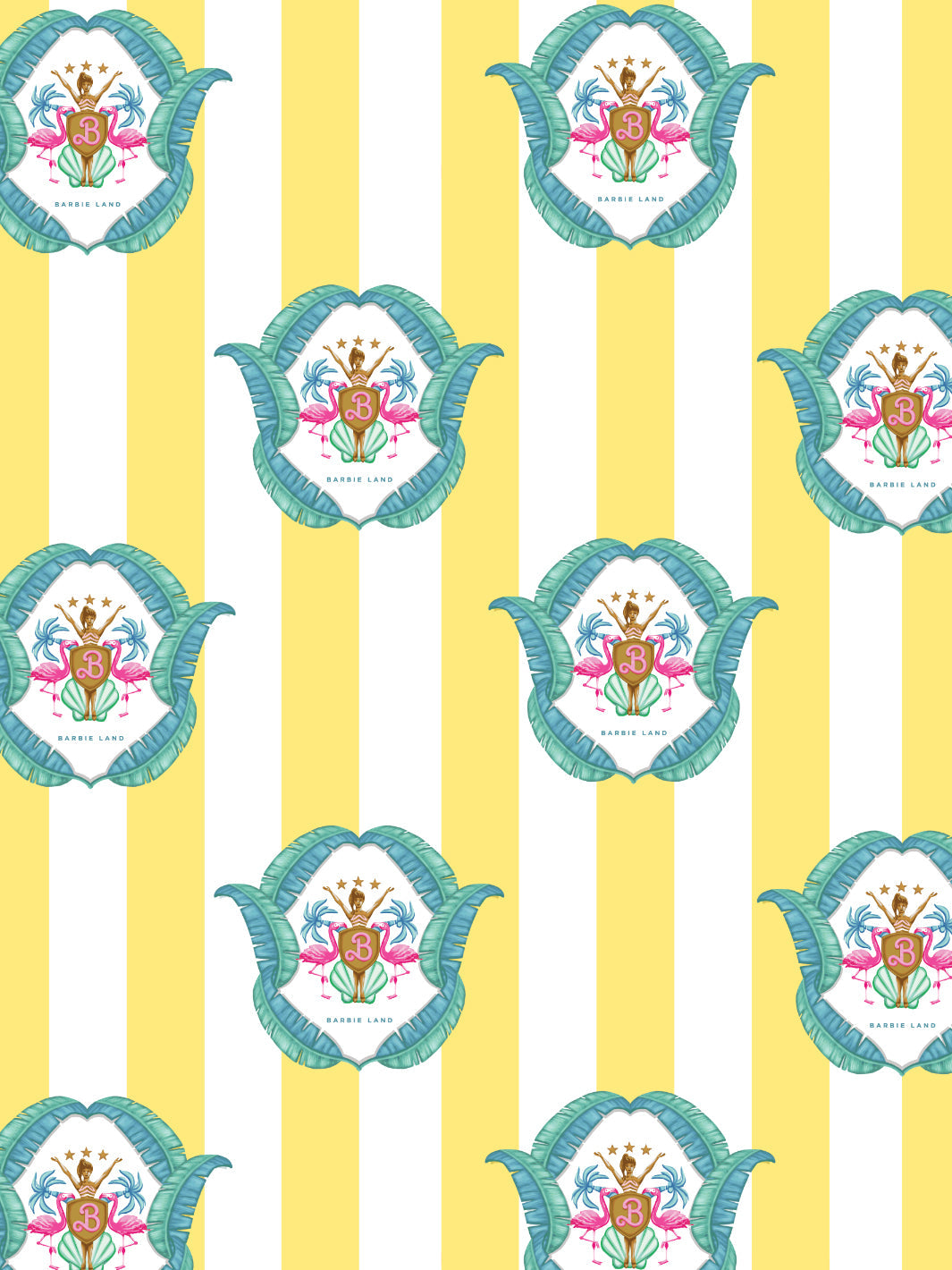 'Barbie™ Land Seal' Wallpaper by Barbie™ - Yellow