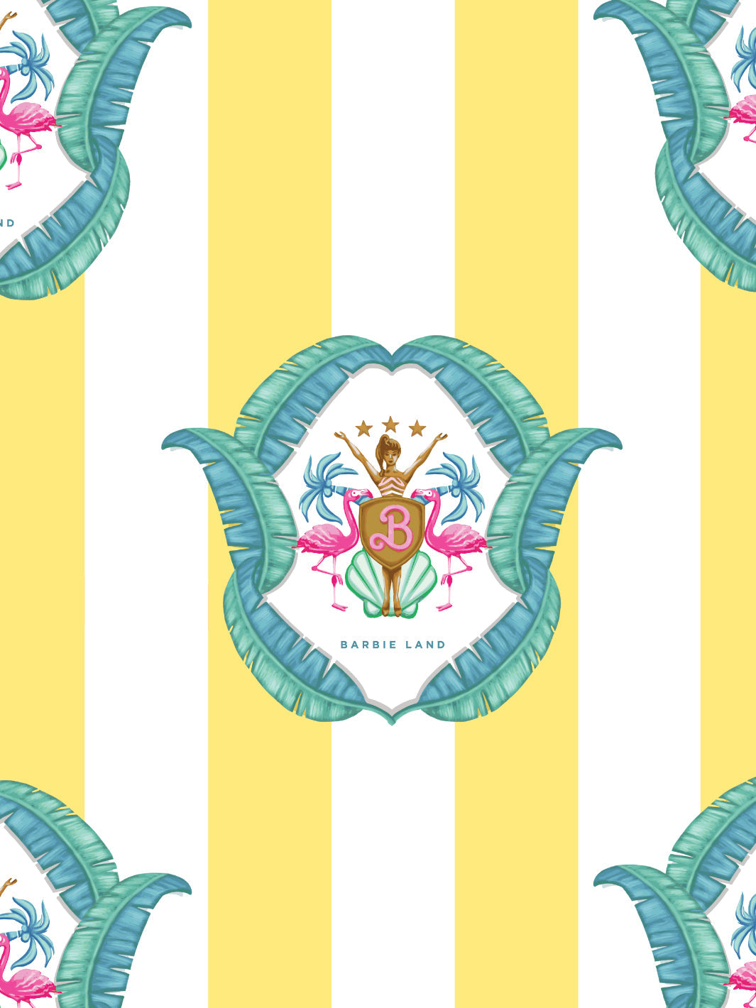 'Barbie™ Land Seal' Wallpaper by Barbie™ - Yellow