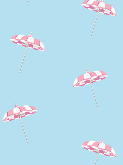 'Barbie™ Land Umbrella' Wallpaper by Barbie™ - Baby Blue