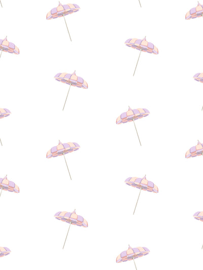 'Barbie™ Land Umbrella' Wallpaper by Barbie™ - Peach / Lavender
