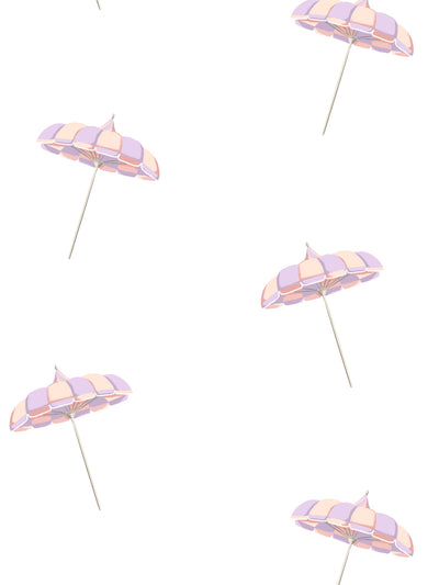 'Barbie™ Land Umbrella' Wallpaper by Barbie™ - Peach / Lavender