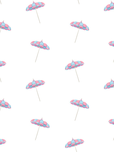 'Barbie™ Land Umbrella' Wallpaper by Barbie™ - Pink / Blue