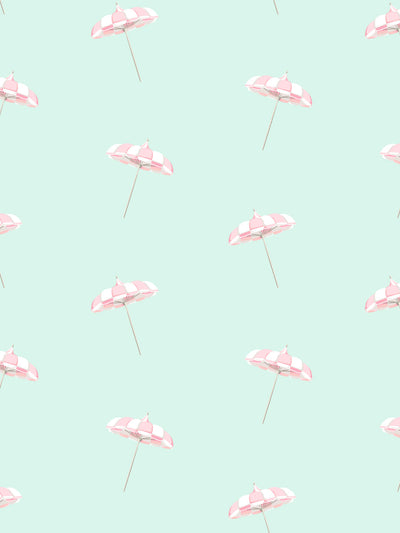 'Barbie™ Land Umbrella' Wallpaper by Barbie™ - Robin's Egg