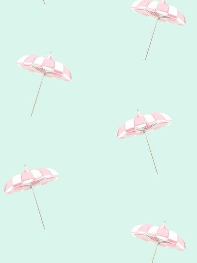 'Barbie™ Land Umbrella' Wallpaper by Barbie™ - Robin's Egg