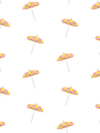 'Barbie™ Land Umbrella' Wallpaper by Barbie™ - Yellow / Pink