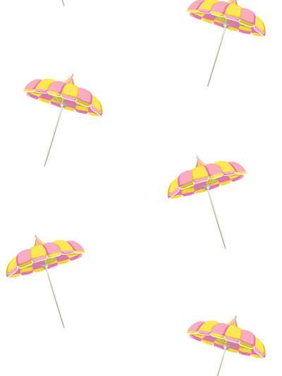 'Barbie™ Land Umbrella' Wallpaper by Barbie™ - Yellow / Pink