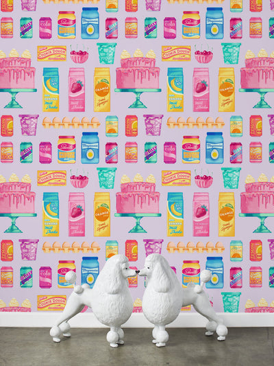 barbie pantry toss wallpaper by barbie lavender
