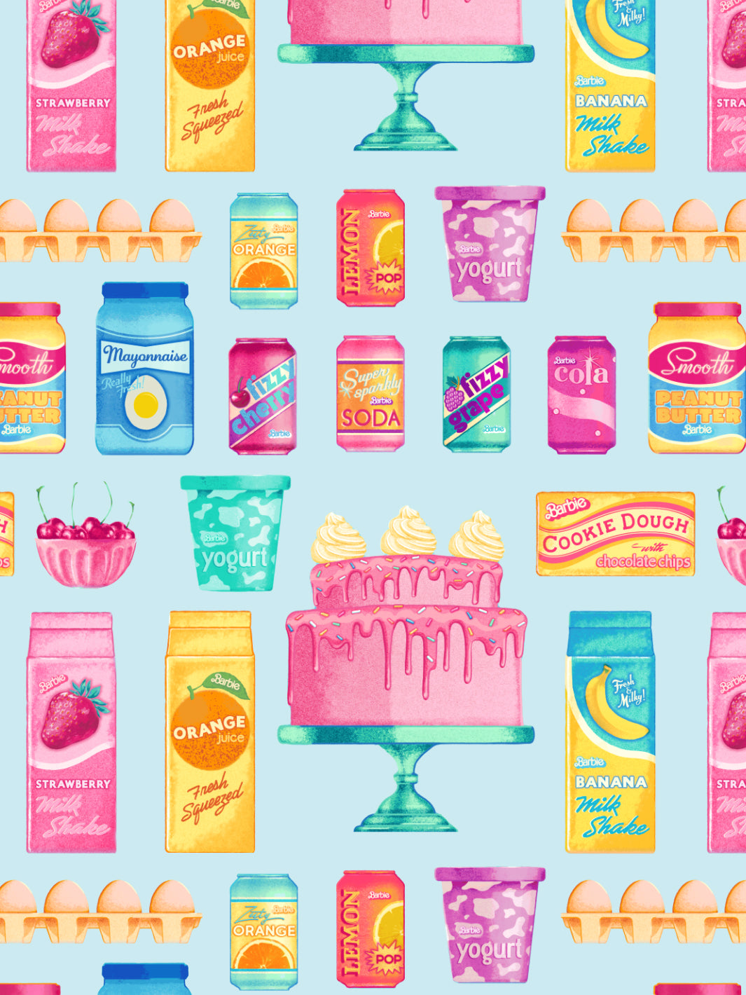 'Barbie™ Pantry Toss' Wallpaper by Barbie™ - Sky