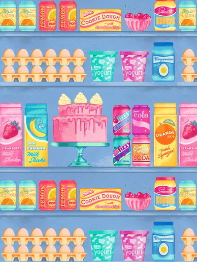 'Barbie™ Pantry' Wallpaper by Barbie™ - Cornflower